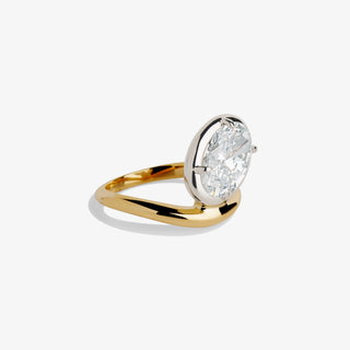 UMA 3ct Two-Tone Tilted Oval Ring