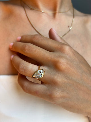 NAOMI 3ct Tilted Pear Shape Ring