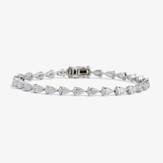 Pear Shape Tennis Bracelet 14K White Gold