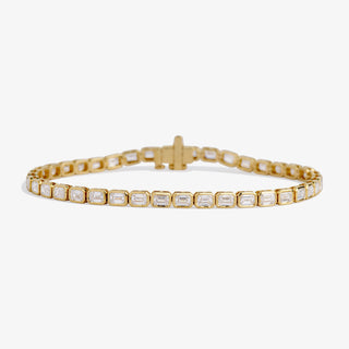 Emerald East West Bezel Tennis Bracelet