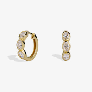 Oval Bezel Hoops