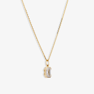 Half Bezel Emerald Diamond Pendant