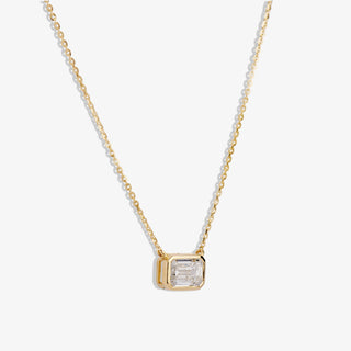 Bezel Emerald Diamond Pendant