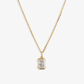 Half Bezel Radiant Diamond Pendant