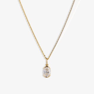 Half Bezel Oval Diamond Pendant