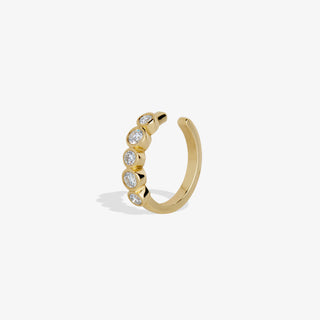 Round Diamond Bezel Cuff Earrings