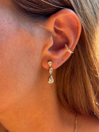 Round Diamond Bezel Cuff Earrings