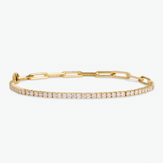 Paper Clip Diamond Tennis Bracelet