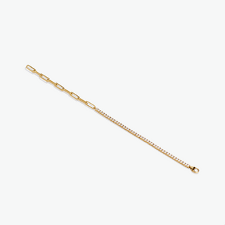 Paper Clip Diamond Tennis Bracelet