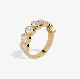 Oval Bezel North South 3/4 Eternity Band