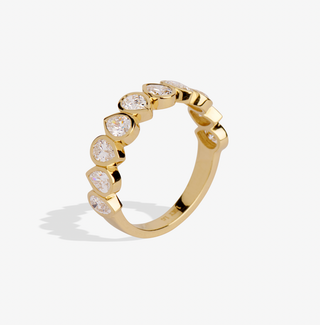 Alternating Pear Bezel Band