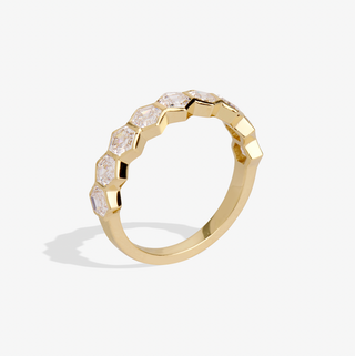 Hexagon Diamond Bezel Band
