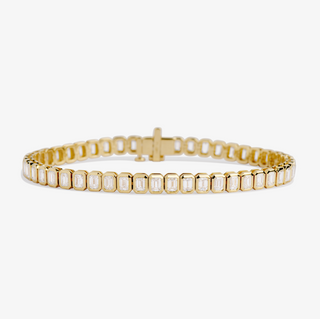 Emerald Cut Bezel Tennis Bracelet