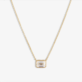 Bezel Emerald Diamond Pendant