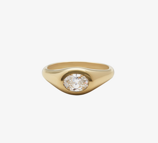 Oval Diamond Signet